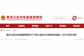 黑龙江省市场监督管理局关于10批次食品不合格情况的通告（2024年第18期）图片
