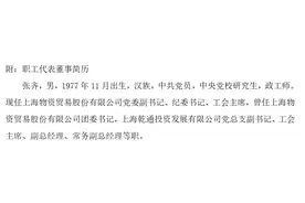 上海物资贸易股份有限公司职工代表董事黄凯辞职图片