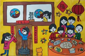 宝贝眼中的年味儿｜瑞雪纷飞，爆竹声声，孩子们用画笔绘出创意图片