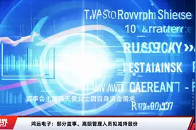 鸿远电子：部分监事、高级管理人员拟减持股份视频封面