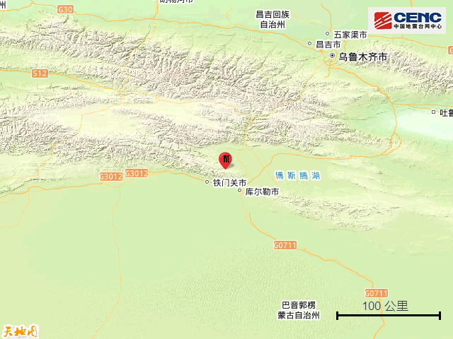 新疆焉耆县发生3.4级地震