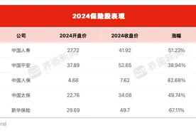 多只保险股2024上涨超50%，明年能否延续涨势？图片