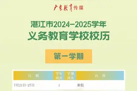 寒假及开学时间定了！湛江市最新校历→图片