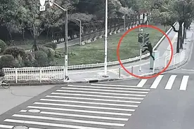 男子光天化日下破坏交通设施，警民合力人赃俱获图片