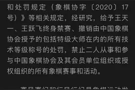 多名棋手因操纵比赛被终身禁赛，含“中国象棋第一人”图片
