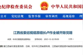 泄露巡视工作秘密！江西省委巡视组原组长卢作全被开除党籍图片