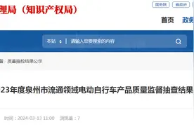2023年度福建省泉州市流通领域电动自行车产品质量监督抽查结果公示图片