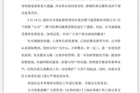重庆燃气：对相关责任人和责任部门进行严肃追责问责图片