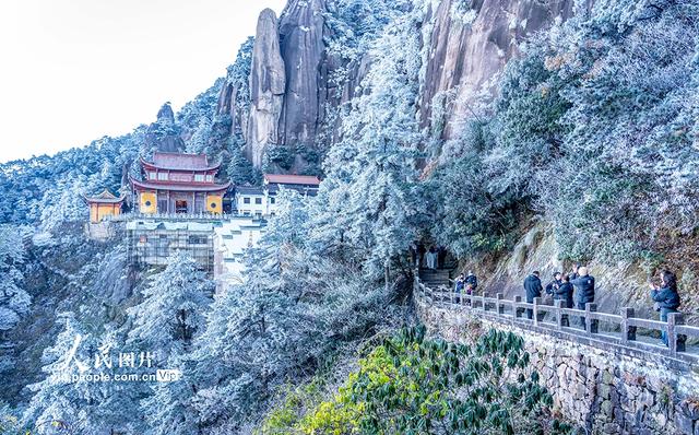 安徽池州：九华山雾凇美景迷游人
