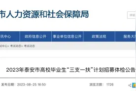 2023年泰安市高校毕业生“三支一扶”计划体检名单公布图片