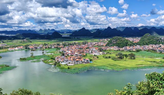 壮美如斯！“天眼”看普者黑山水田园风景如画