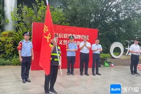 海口龙华区金宇街道揭牌成立民宿联盟、义警队图片