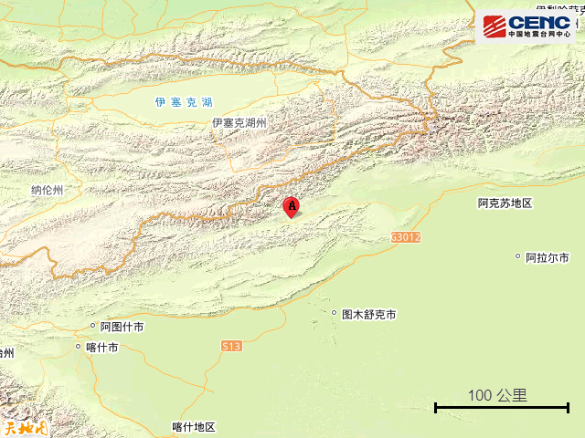 新疆阿合奇县发生5.4级左右地震