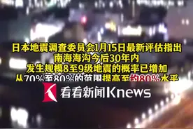 日本政府：未来南海海沟8至9级地震概率升至80%图片