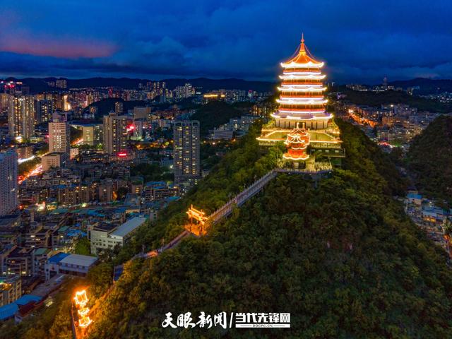 G视觉丨山体公园灯光扮靓城市夜景