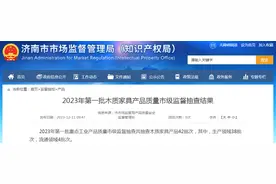 济南市2023年第一批木质家具产品质量市级监督抽查结果图片