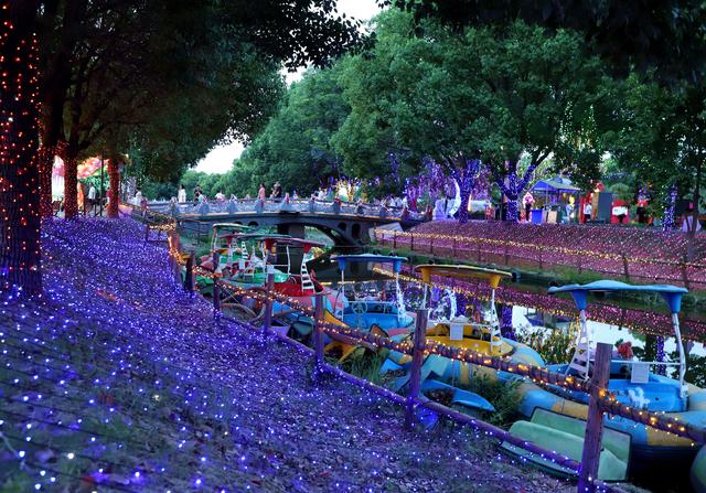 南阳月季园夜游：灯光铁花点亮夏夜经济