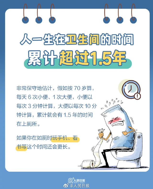 人一生在厕所时间累计超过1.5年