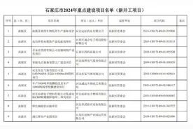 2024年重点建设项目名单！石家庄最新发布图片
