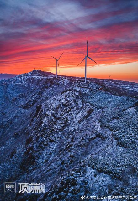 雪景晚霞同框的郑州有多浪漫