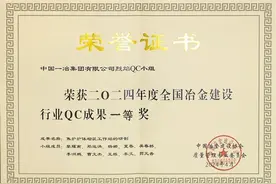 一冶创新成果获全国冶金行业大奖图片