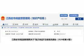 江西省市场监督管理局关于7批次食品不合格情况通告（2024年第16期）图片