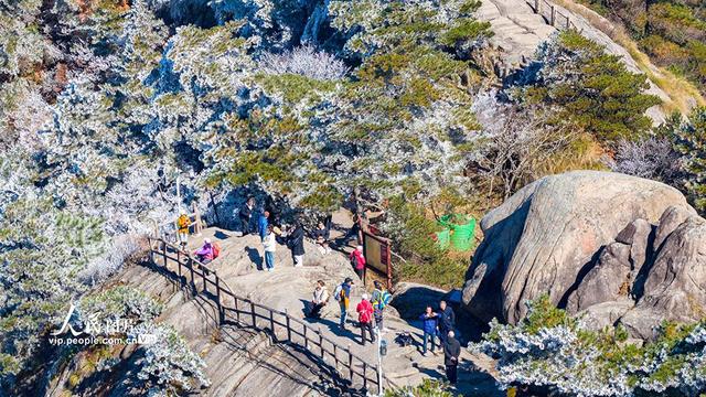 安徽池州：九华山天台景区银装素裹