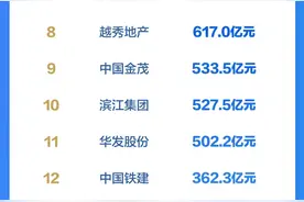 2025上半年房企销售排位：绿城、招商蛇口进位，万科跌出前五图片