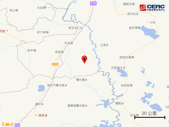 黑龙江泰来县发生3.0级地震
