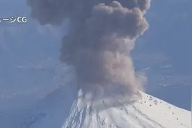 日本政府发布“富士山大喷发”虚拟影片，提示日本民众做好防范图片