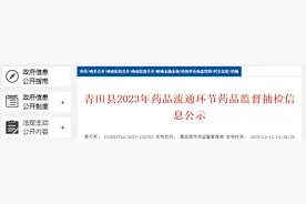 【浙江】青田县2023年药品流通环节药品监督抽检信息公示图片