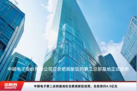 中颖电子第二总部基地在合肥高新区启用，总投资约4.5亿元视频封面