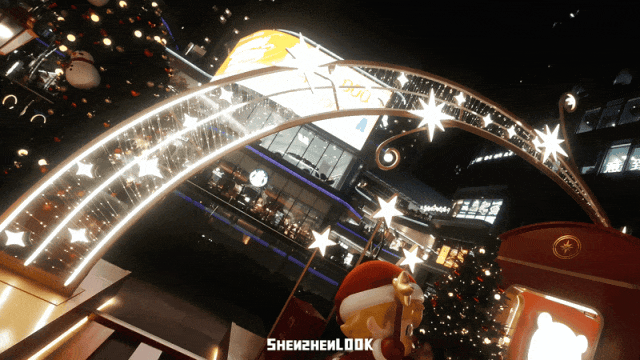 下暴雪的「圣诞小镇」开了！12米泡泡玛特圣诞树亮灯