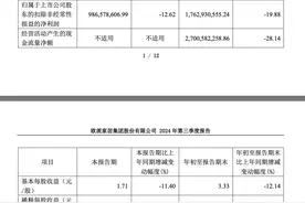 欧派家居2024年前三季度营收138.79亿元 同比下降16.21%图片