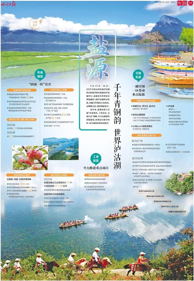 四川日报“天府名片”深度聚焦盐源县：千年青铜韵 世界泸沽湖