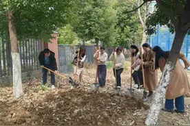 “清”风拂春 “合”力翻种——清华附中合肥学校党支部开展义务劳动翻地种新绿活动图片