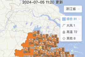 浙江发布72个高温预警，热上全国第一！今天你那里多少度？图片