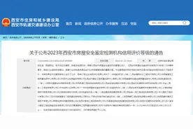 西安市住房和城乡建设局​关于公布2023年西安市房屋安全鉴定检测机构信用评价等级的通告图片