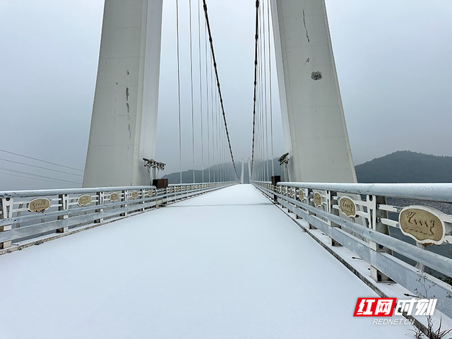 组图丨初雪映湖山，攸县酒仙湖一夜“银装素裹”