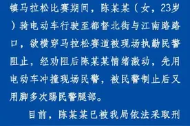 警方通报女子因马拉松交通管控脚踹民警：已依法采取刑事强制措施图片
