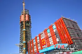 呼和浩特盛乐国际机场空管工程塔台主体结构封顶图片