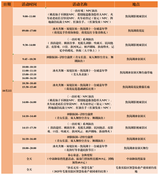 毛集实验区“迎中秋·庆国庆”系列文旅活动即将来袭！