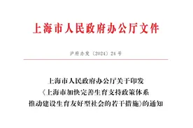 上海建立生育补贴制度，推行有利于照顾儿童弹性工作方式图片