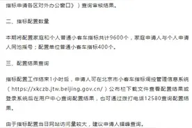 明天10时，北京将配置9600个普通小客车指标图片