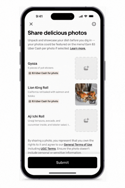 Uber Eats 正在将AI添加到菜单、食物照片和评论中