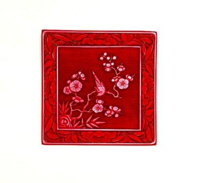 朱漆琼花入梦来——“岁寒三友	”题材漆器略赏