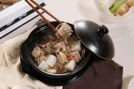 壹粉食堂|汤鲜味美很下饭！白萝卜炖羊腿来喽，肉质细嫩特别香图片
