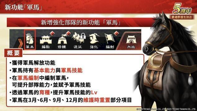 「三国志 霸道」新赛季「烽火连天」开幕！新功能「军马」登场