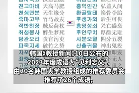 韩国2023年度成语：见利忘义，韩大学教授：说的就是本国政客，“贼喊捉贼”第二、“滥竽充数”第三图片