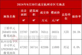 9.30杭州土拍：天阳时隔七年回丁桥 民企回归潮来了？图片